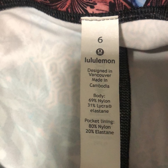 LULULEMON LEGGINGS speed thighs Size 6 multicolor - Picture 6 of 6